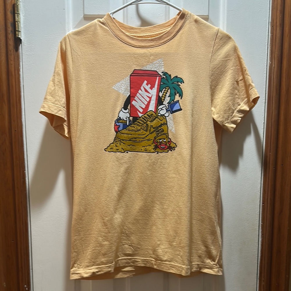 Nike Kids Tan Short Sleeve Tee with Graphic